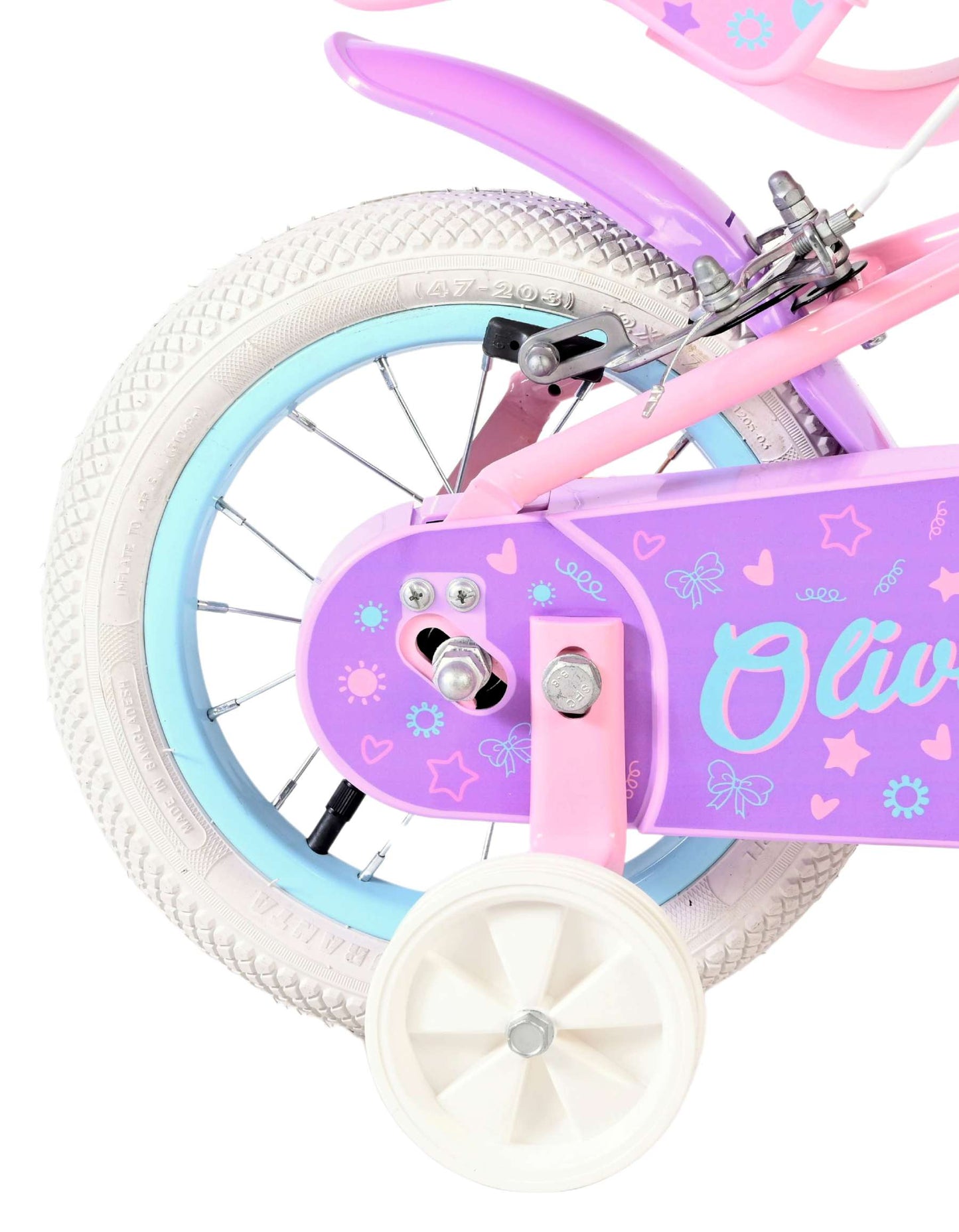 Volare olivia kinderfiets - meisjes - 12 inch - roze - twee handremmen
