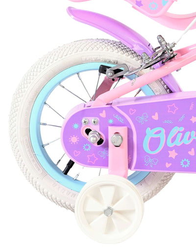 Volare olivia kinderfiets - meisjes - 12 inch - roze - twee handremmen