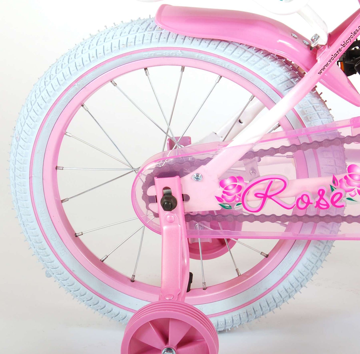 Volare Rose Kinderfiets - Meisjes - 16 inch - Roze Wit - 95% afgemonteerd