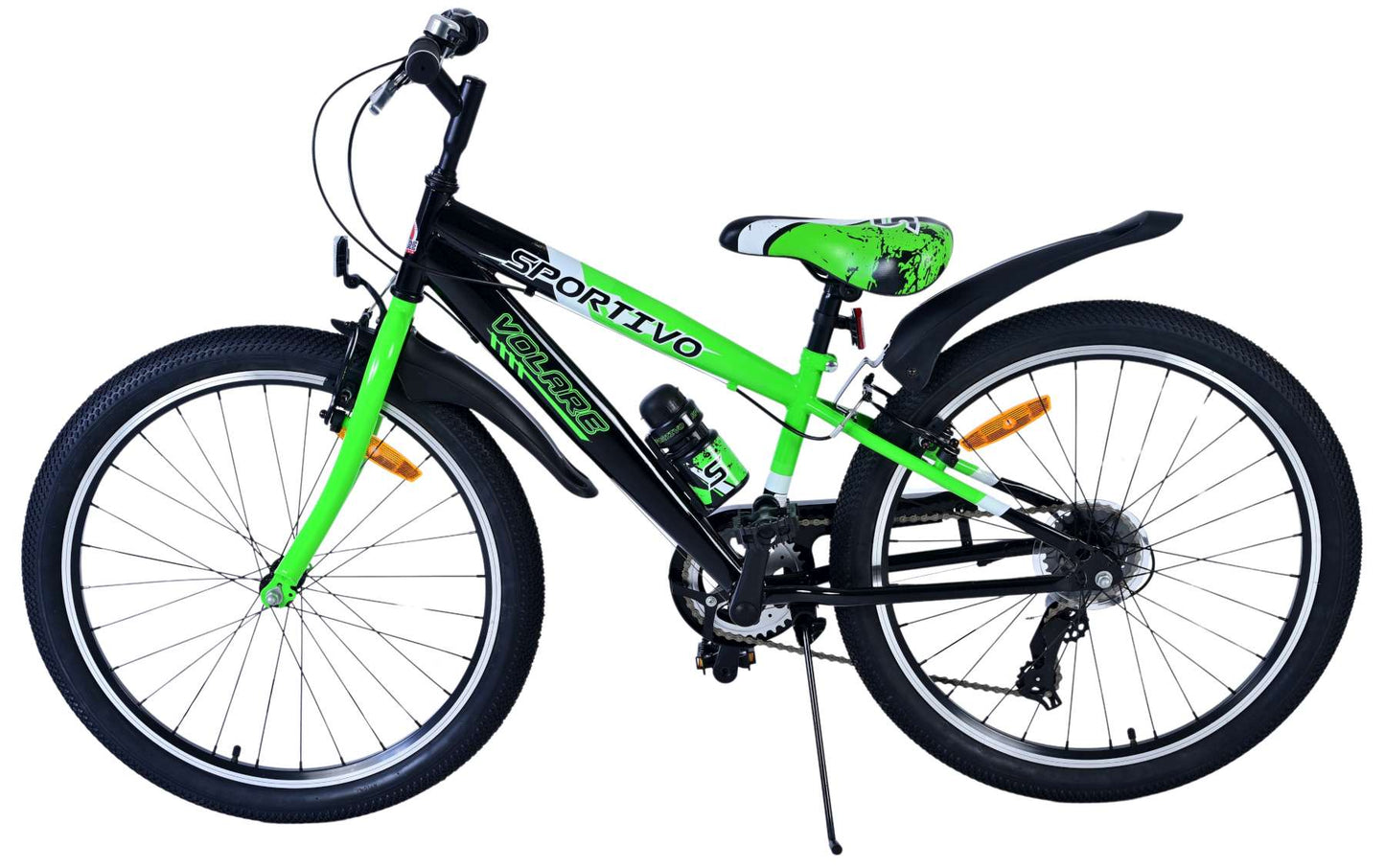 Volare sportivo kinderfiets - jongens - 24 inch - 7 speed - zwart groen
