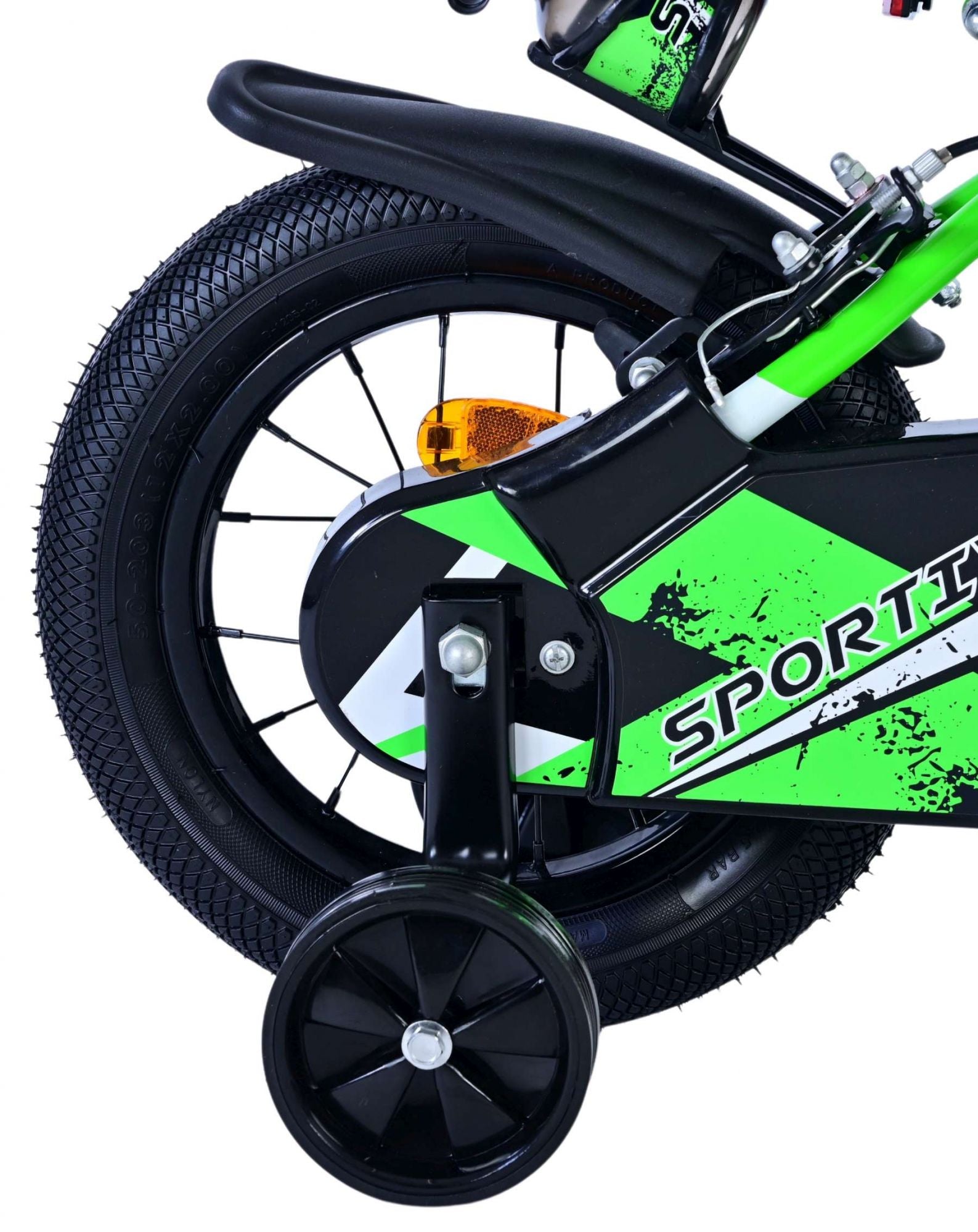 Volare sportivo kinderfiets - jongens - 12 inch - groen zwart - twee handremmen