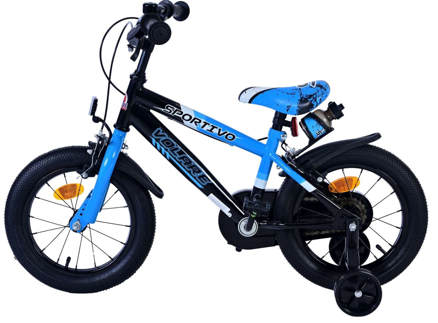 Volare sportivo kinderfiets - jongens - 14 inch - blauw zwart - twee handremmen