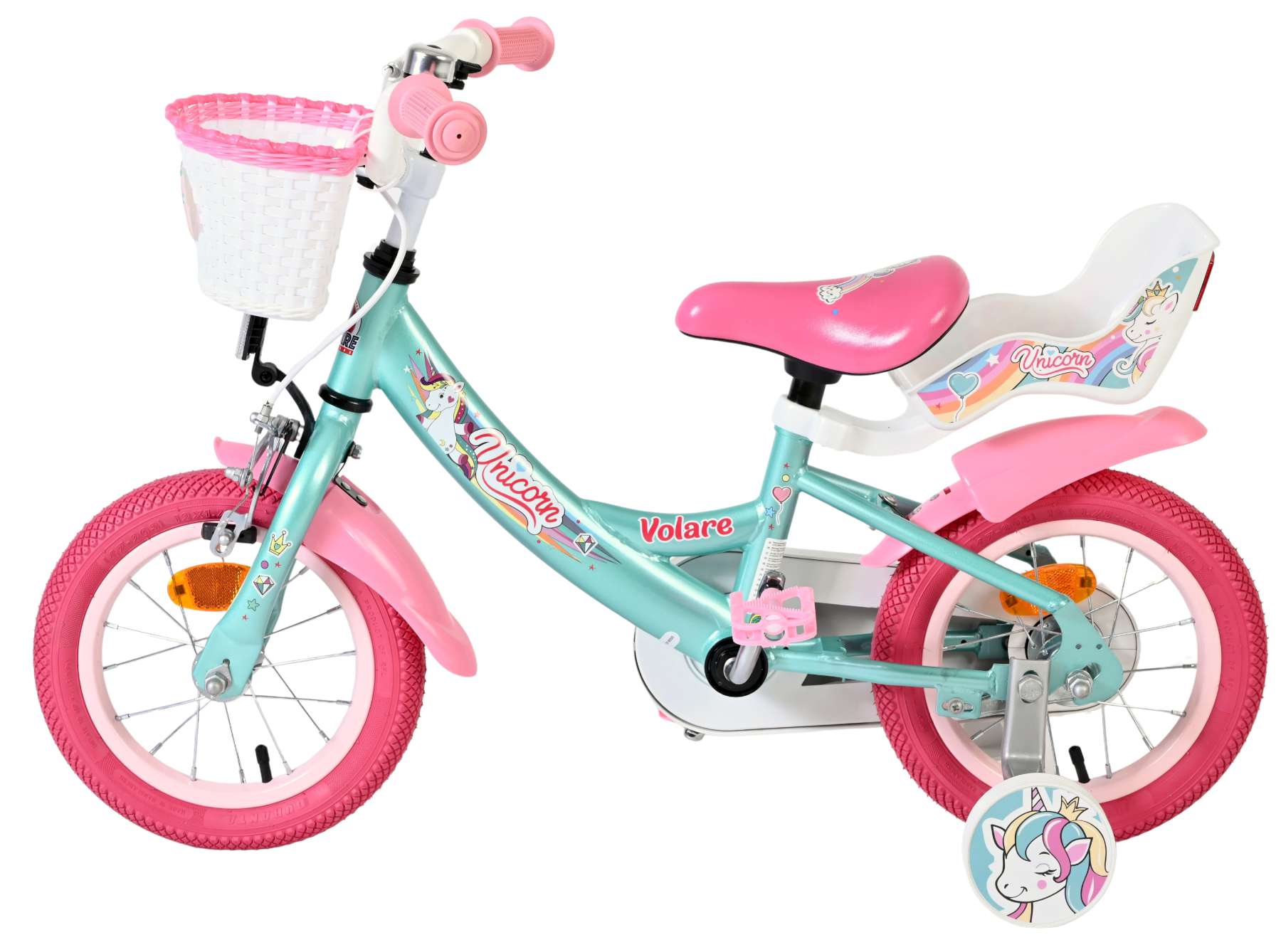 Volare unicorn kinderfiets - meisjes - 12 inch - groen