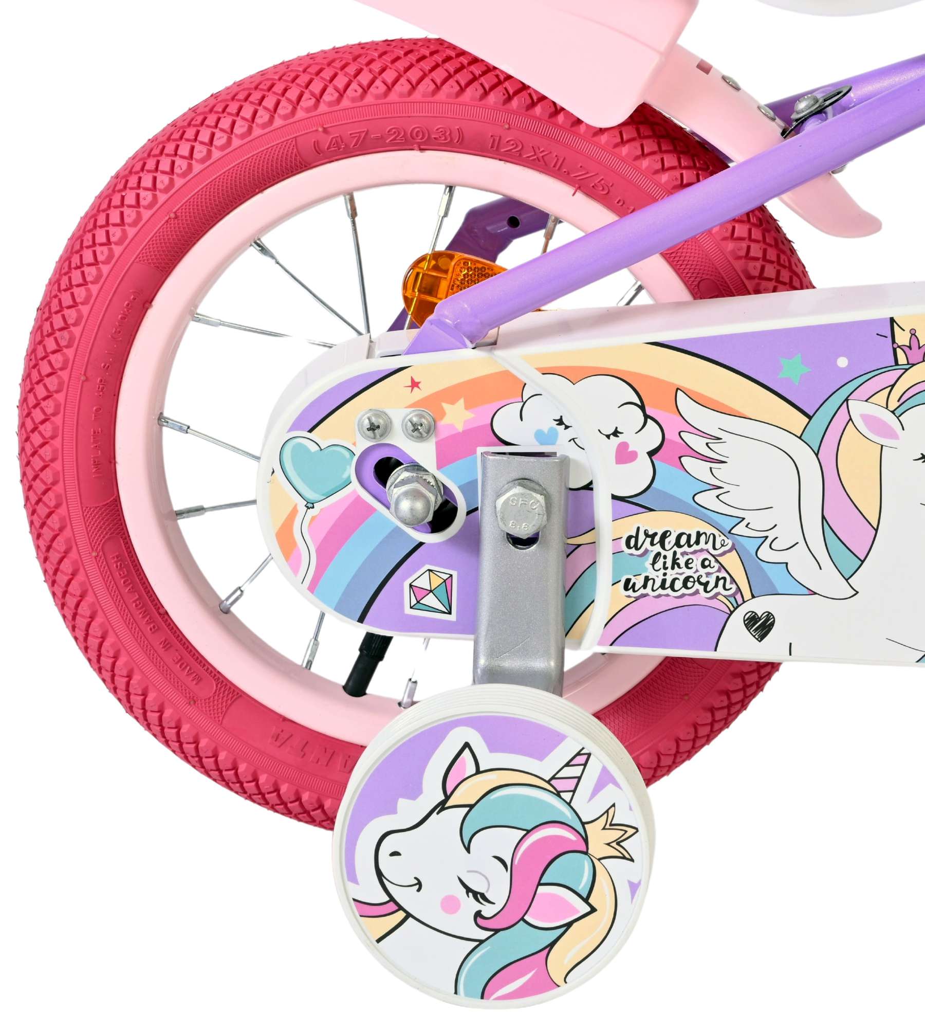 Volare unicorn kinderfiets - meisjes - 12 inch - paars