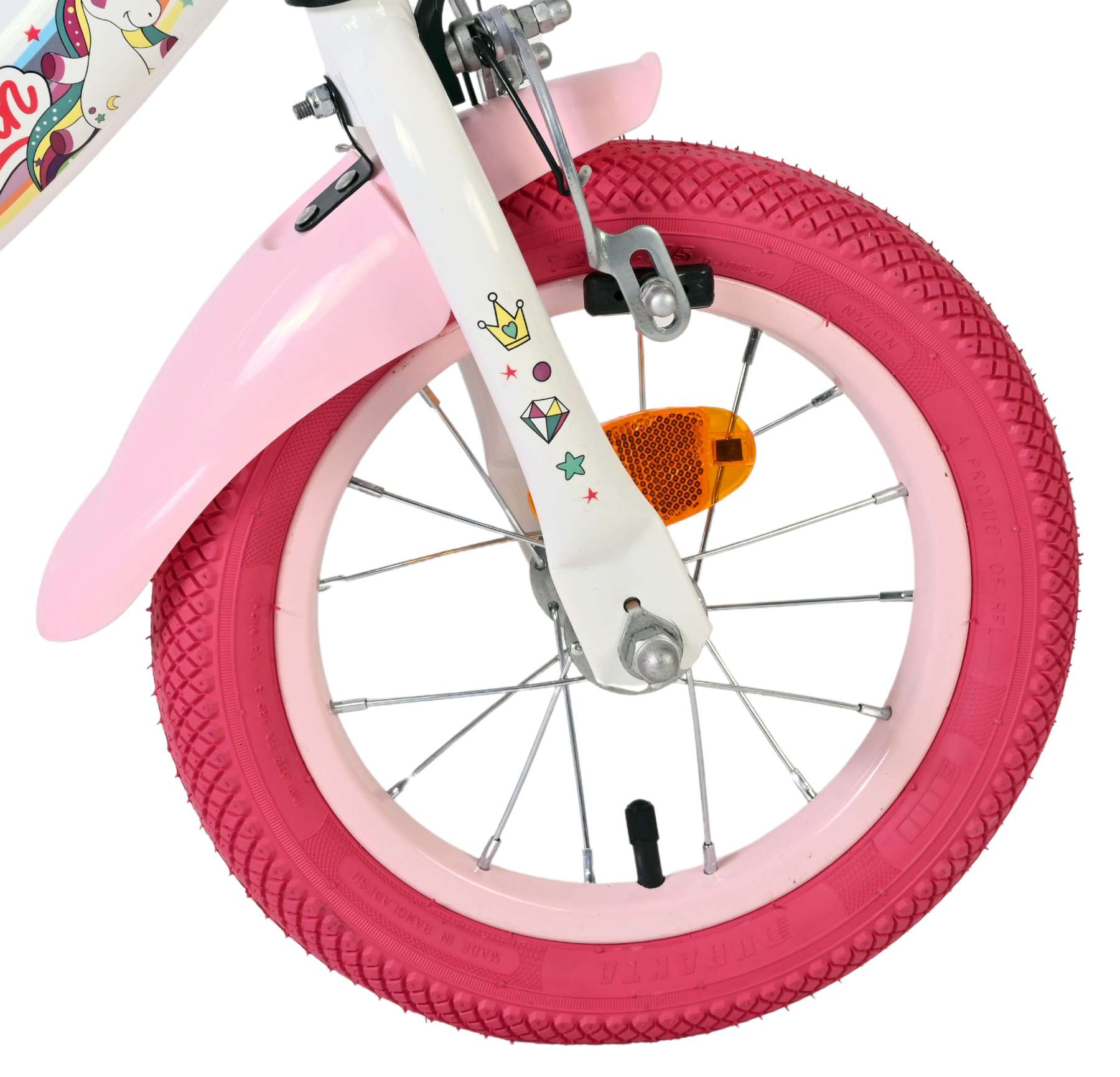 Volare unicorn kinderfiets - meisjes - 12 inch - wit