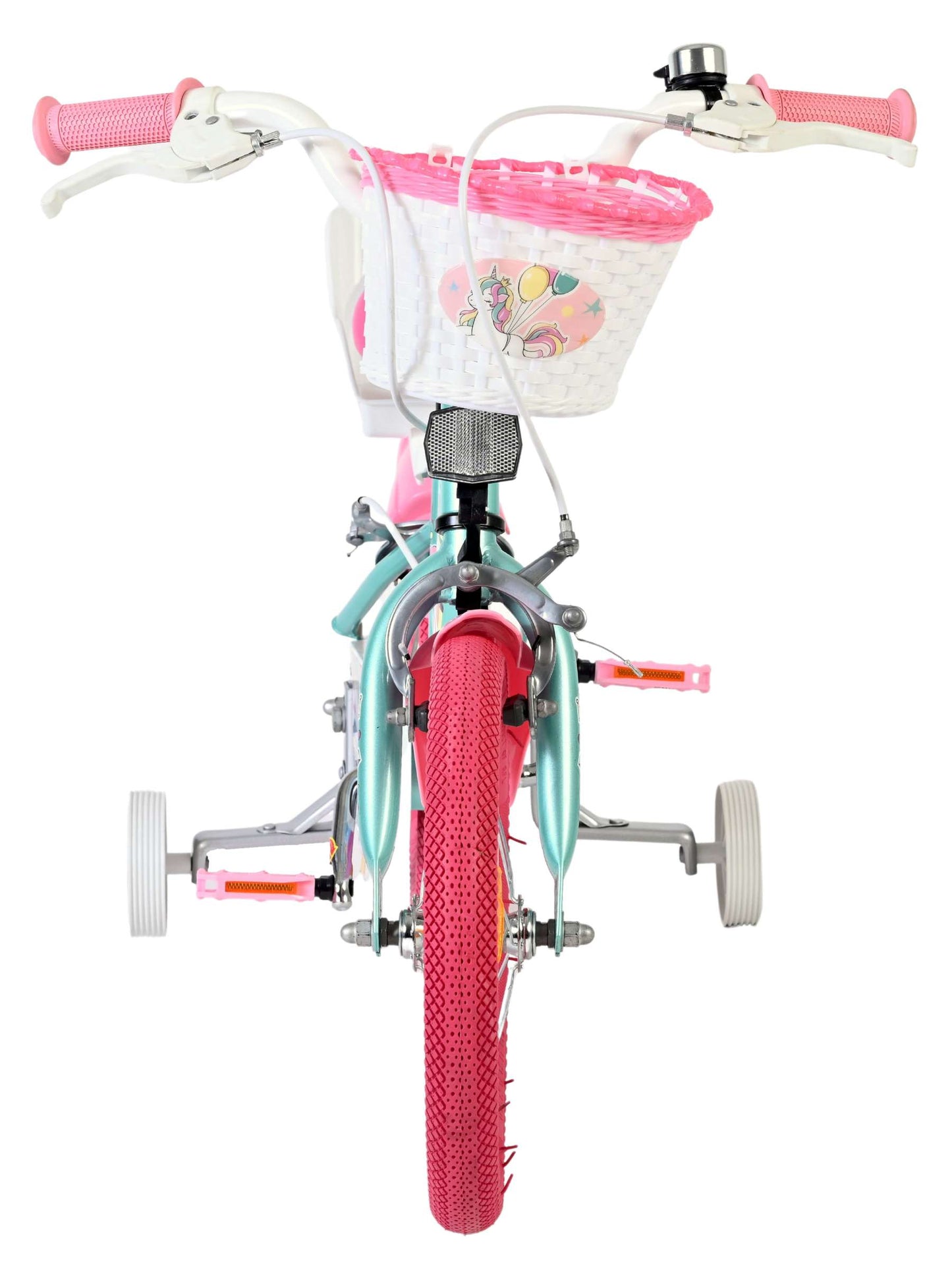 Volare unicorn kinderfiets - meisjes - 14 inch - groen - twee handremmen