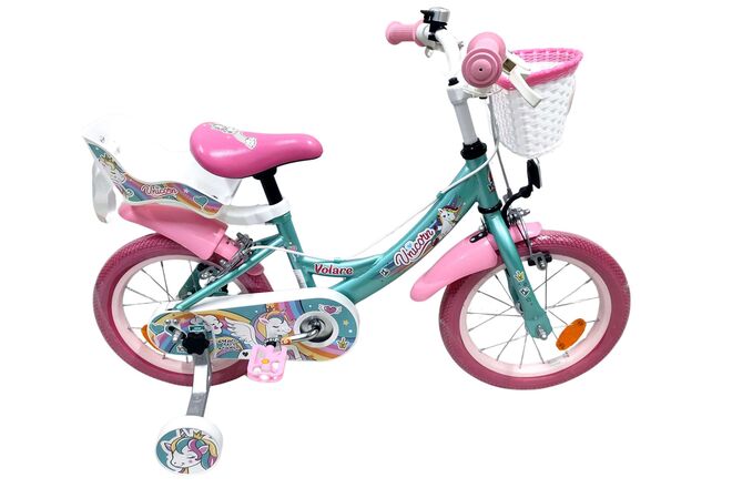 Volare unicorn kinderfiets - meisjes - 14 inch - groen - twee handremmen