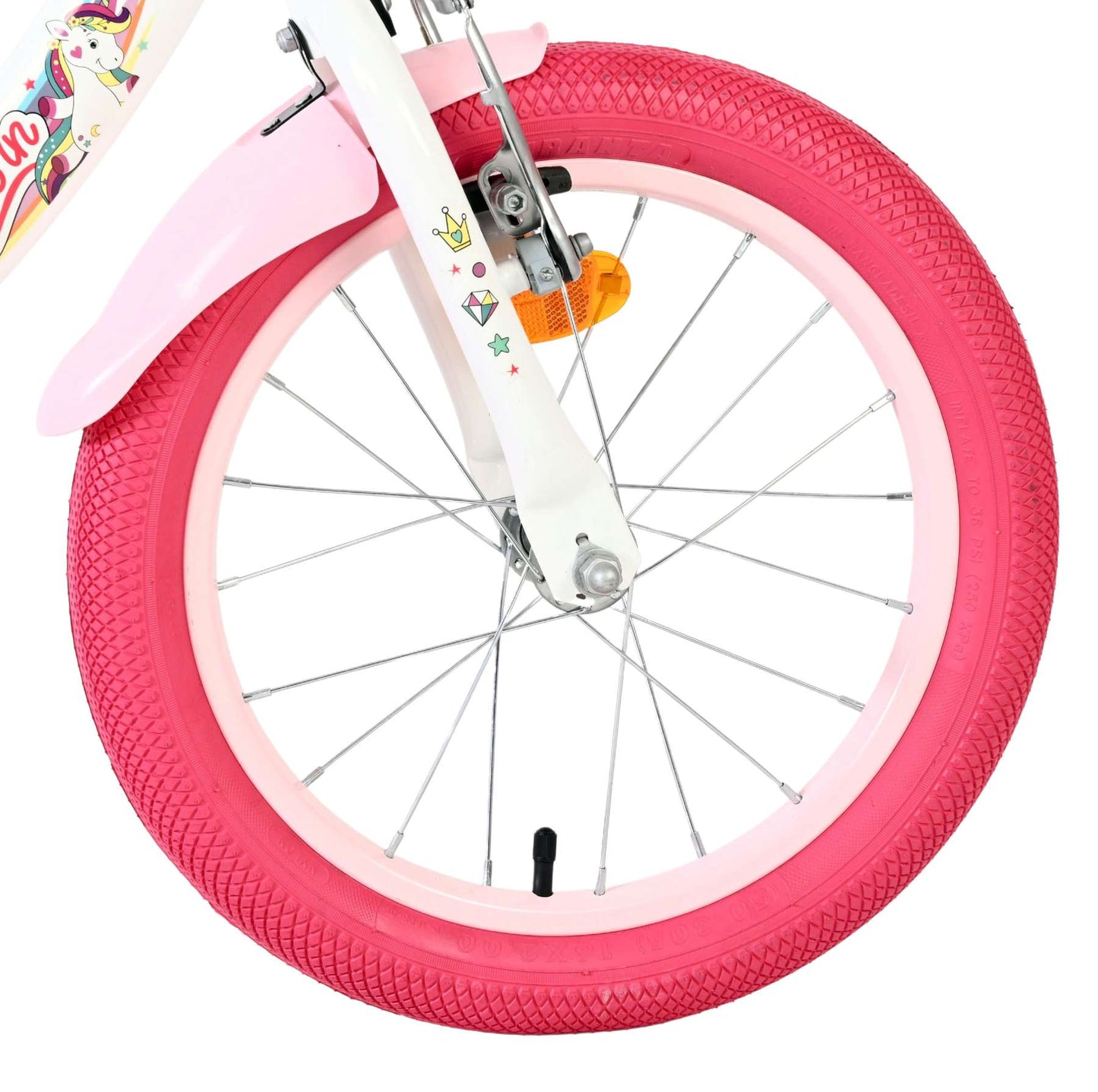 Volare unicorn kinderfiets - meisjes - 16 inch - wit