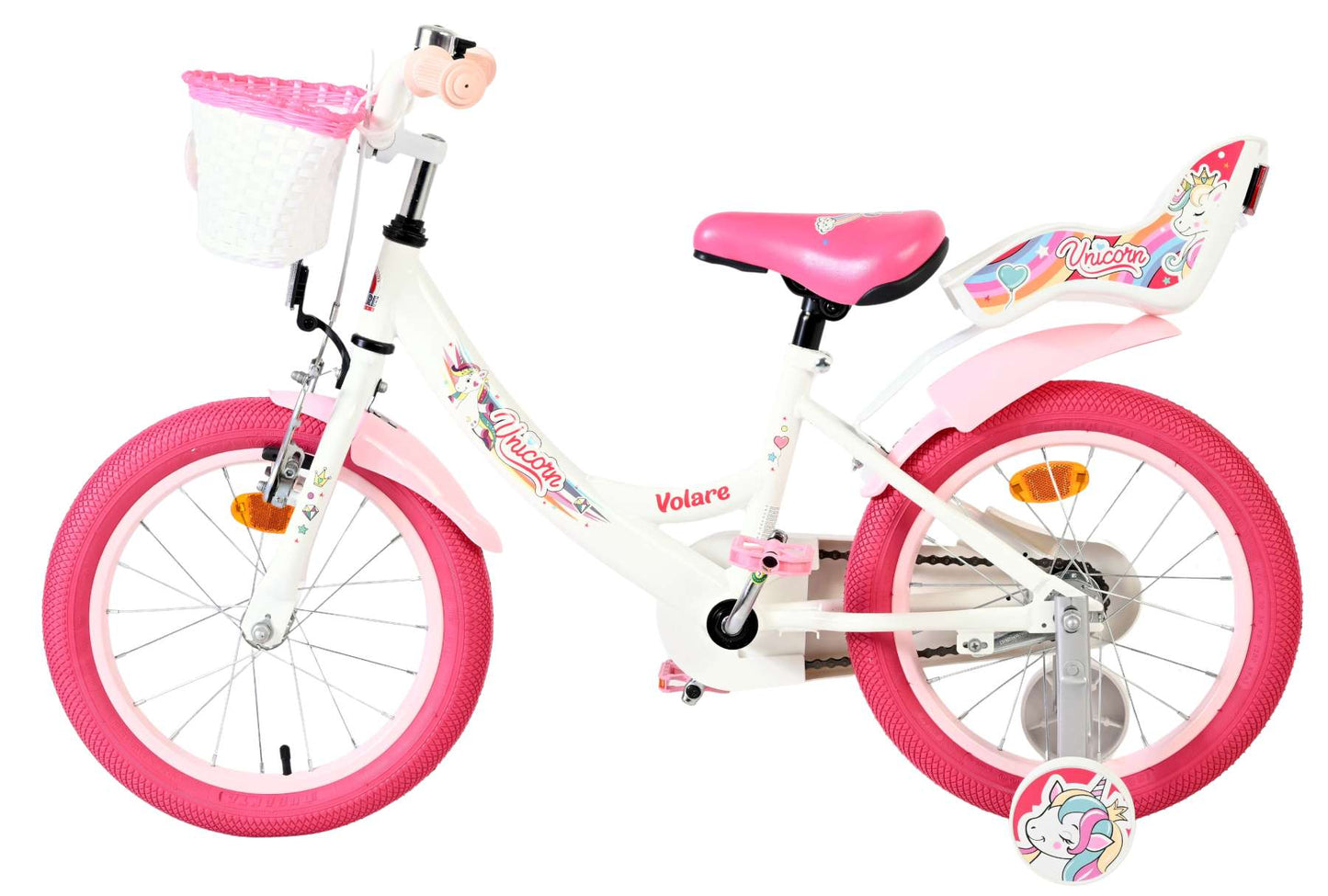 Volare unicorn kinderfiets - meisjes - 16 inch - wit