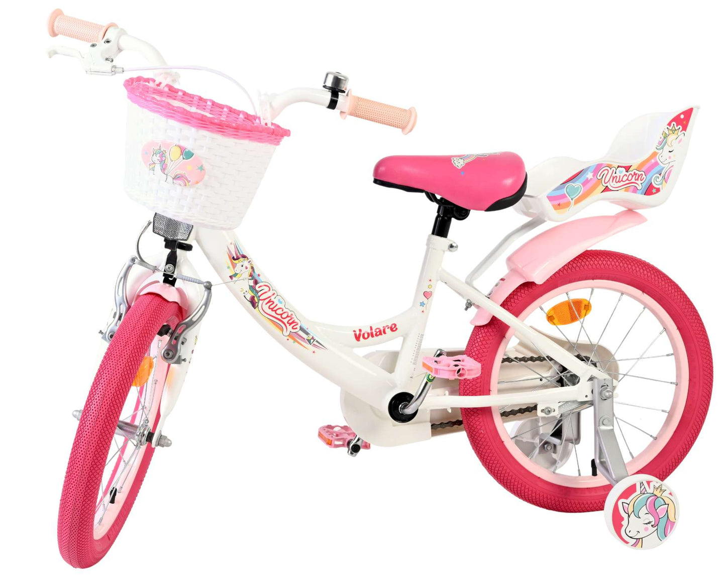 Volare unicorn kinderfiets - meisjes - 16 inch - wit