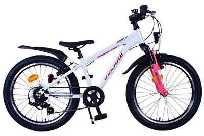 Volare xc race kinderfiets - 20 inch - 7 speed - wit roze