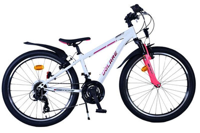 Volare xc race kinderfiets - 24 inch - 21 speed - wit roze