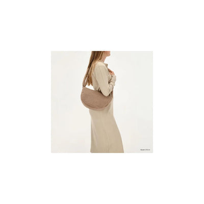 Beagles fluffy teddy moon bag schoudertas 34x21x8cm lugo taupe