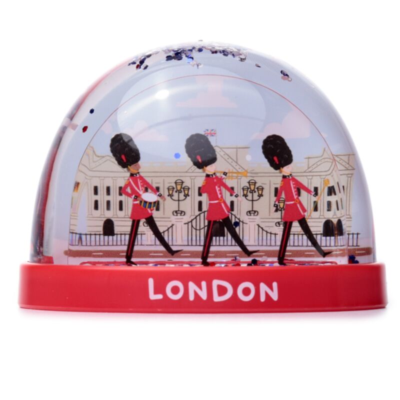 Londen souvenir koninklijke wachter op parade medium glitter sneeuwbol