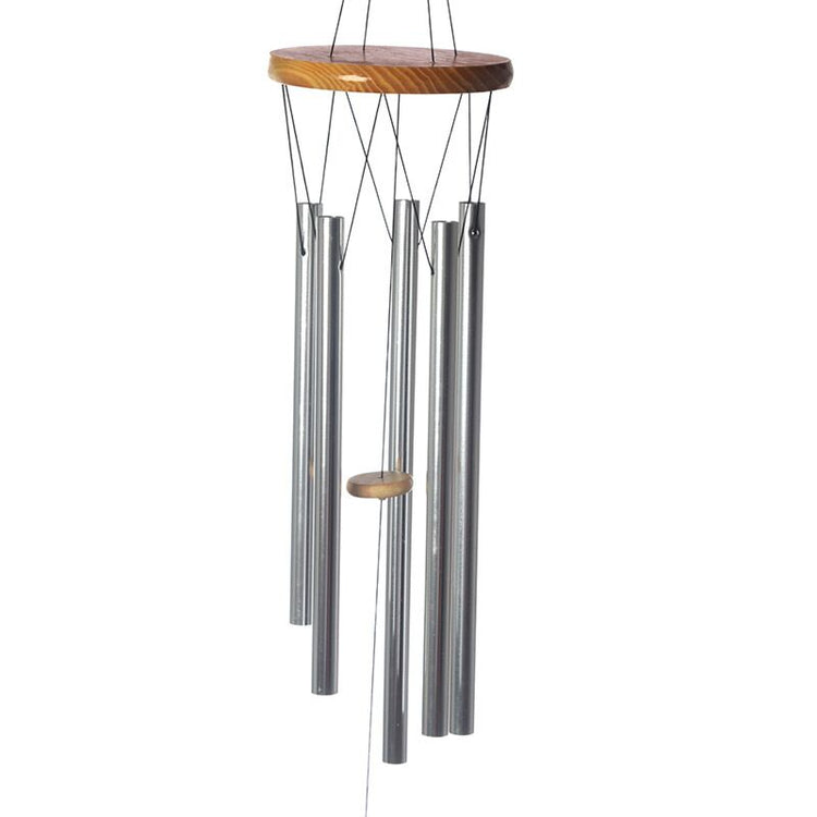 Houten windgong met metalen buizen 88cm