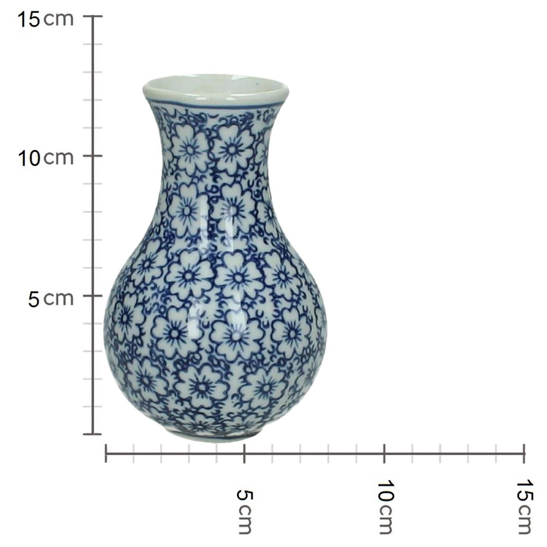 Kersten vaas aardewerk blue 13x7x7cm