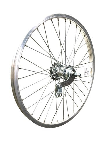 Achterwiel 20 (406) alu standaard favorit remnaaf zilver
