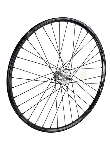 Achterwiel 28 inch 622 zwart zwarte spaak 3v rollerbrake