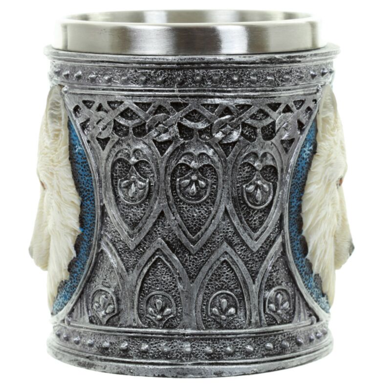 Decoratieve witte wolf drinkbeker
