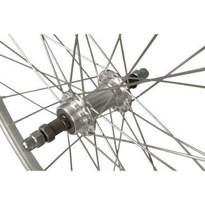 Roland achterwiel p24h 28 36g 7v vaste as alu zilver