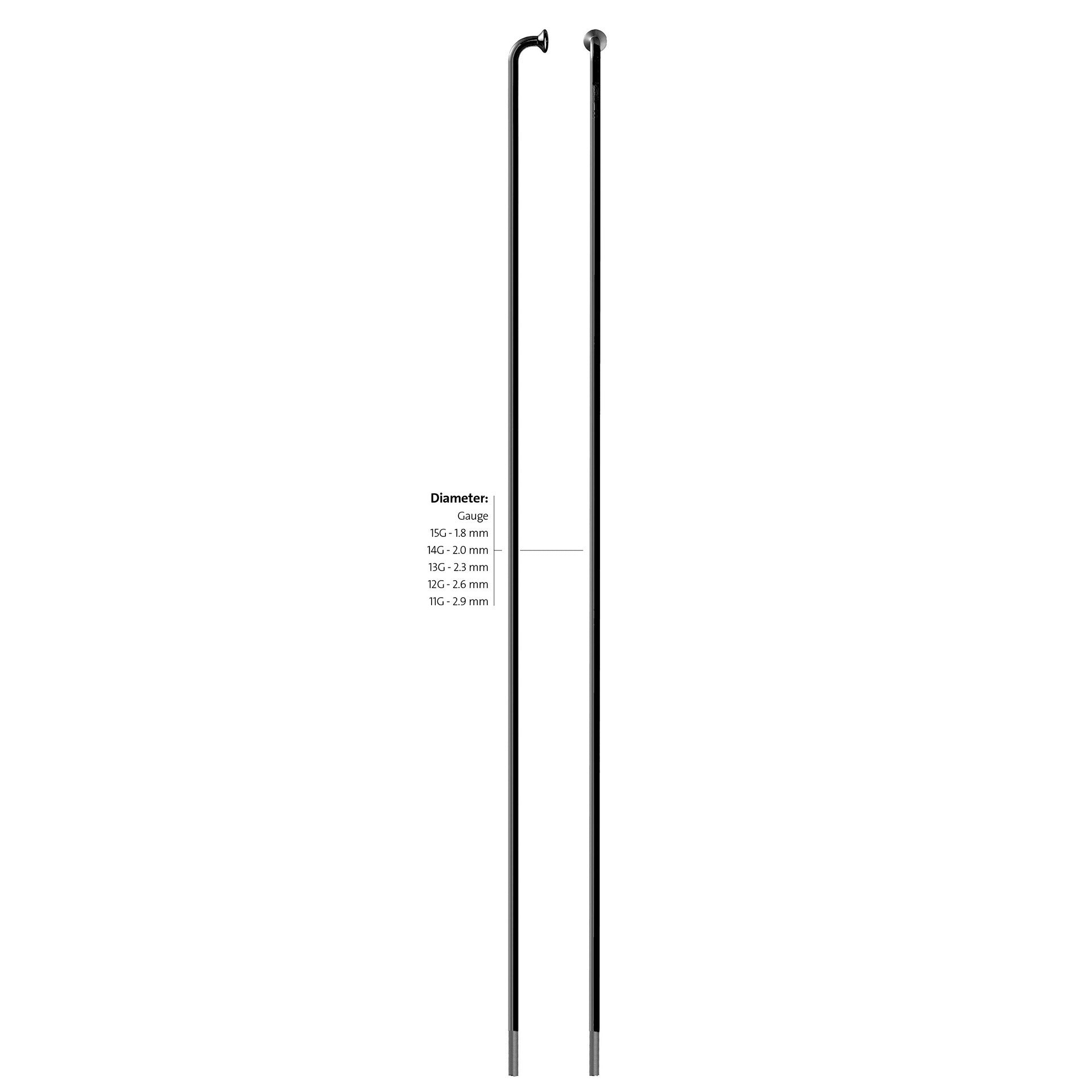 Sapim spaak 13-194 leader rvs zwart zonder nippel (100st)