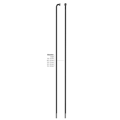 Sapim spaak 13-198 leader rvs zwart zonder nippel (100st)