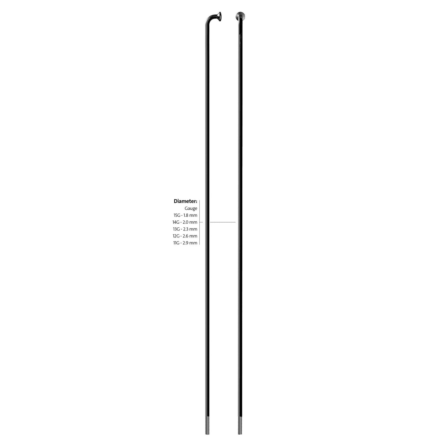 Sapim spaak 13-272 leader rvs zwart zonder nippel (100st)