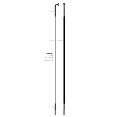 Sapim spaak 14-224 cx-ray plat zwart met nippel (20st)