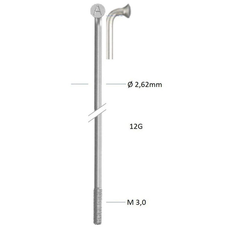 Alpina spaak zink 12-265 zonder nippel zilver (144st)