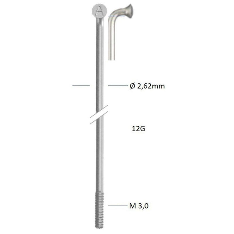 Alpina spaak zink 12-265 zonder nippel zilver (144st)