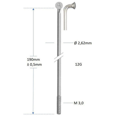 Alpina spaak zink 12-302 zonder nippel zilver (144st)