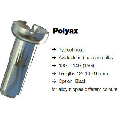 Sapim spaaknippel 14 polyax 14mm geel aluminium (100st)