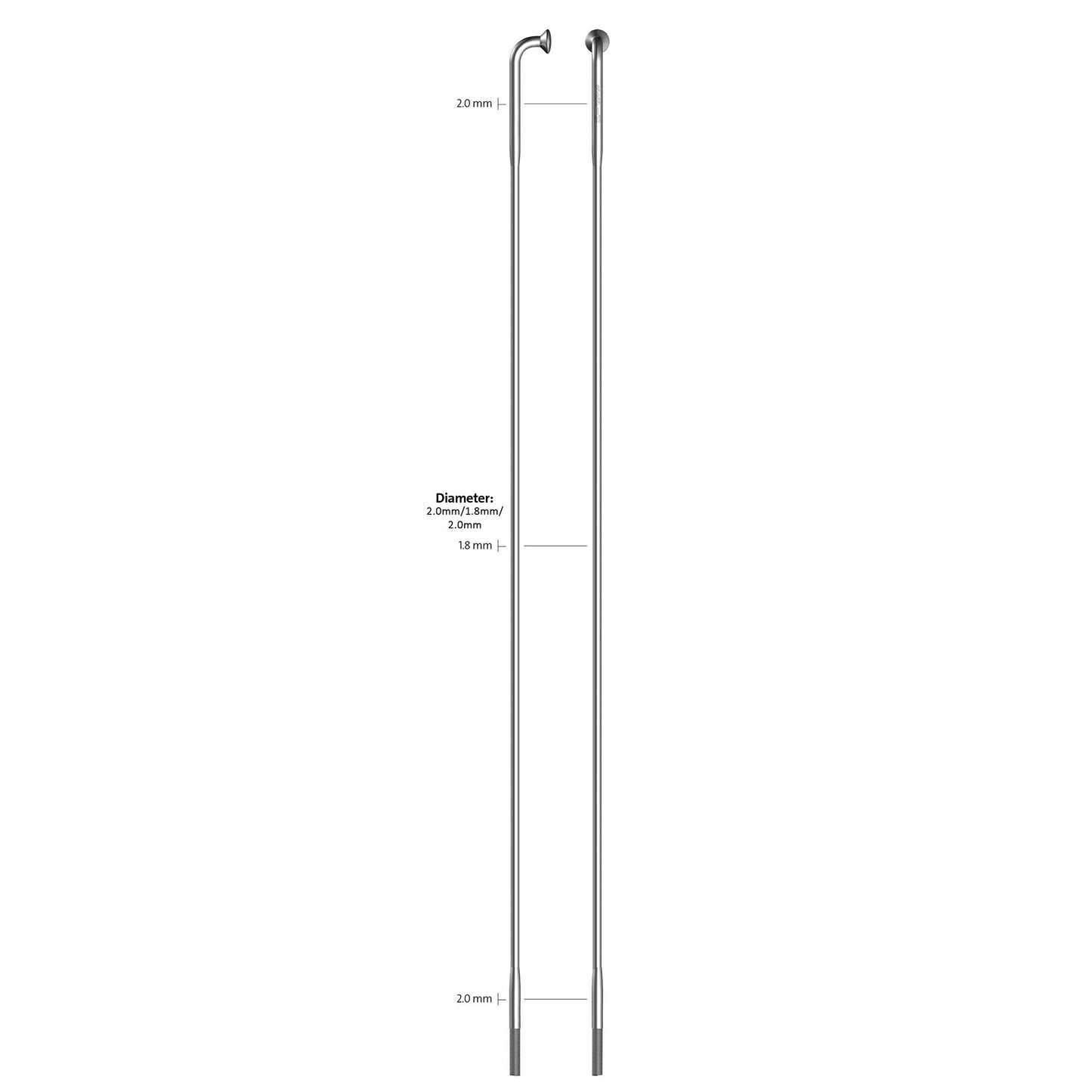 Sapim Spaak 14-292L Race RVS zonder nippel (100st)