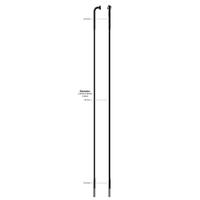 Sapim spaak 14-296l race rvs zwart zonder nippel (100st)