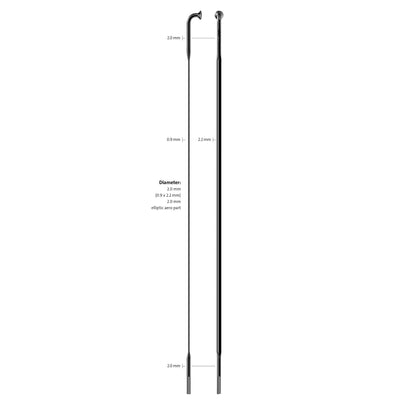 Sapim spaak 14-246 cx-ray plat zwart zonder nippel (100st)