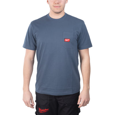 Milwaukee wt ss blu l t-shirt work short sleeve blue l - 4932493015
