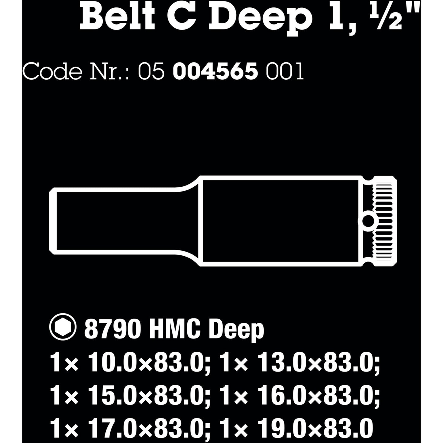Wera Belt C Deep 1 doppenset, 1 2