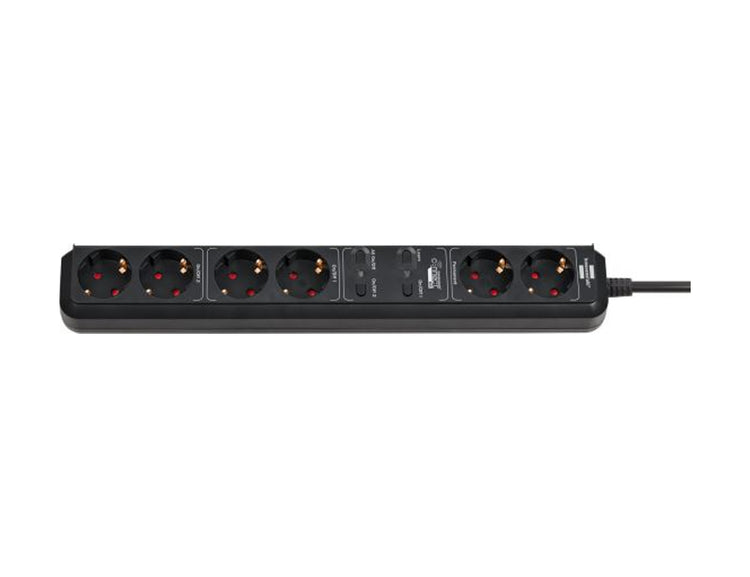 Brennenstuhl wifi-stekkerdoos - 6 aansluitingen - voor binnen - zwart