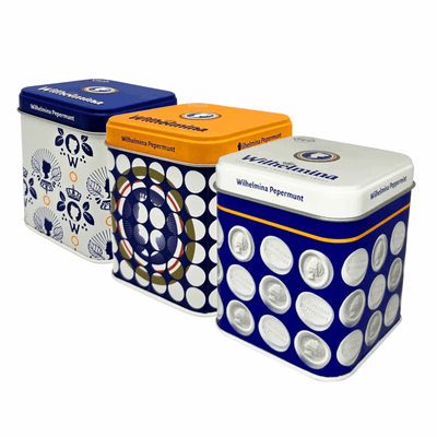 Wilhelmina pepermunt verzamelblikjes (24x100gr)