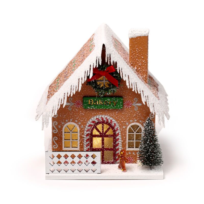 Gemberbrood bakker kerstmis huis led decoratie
