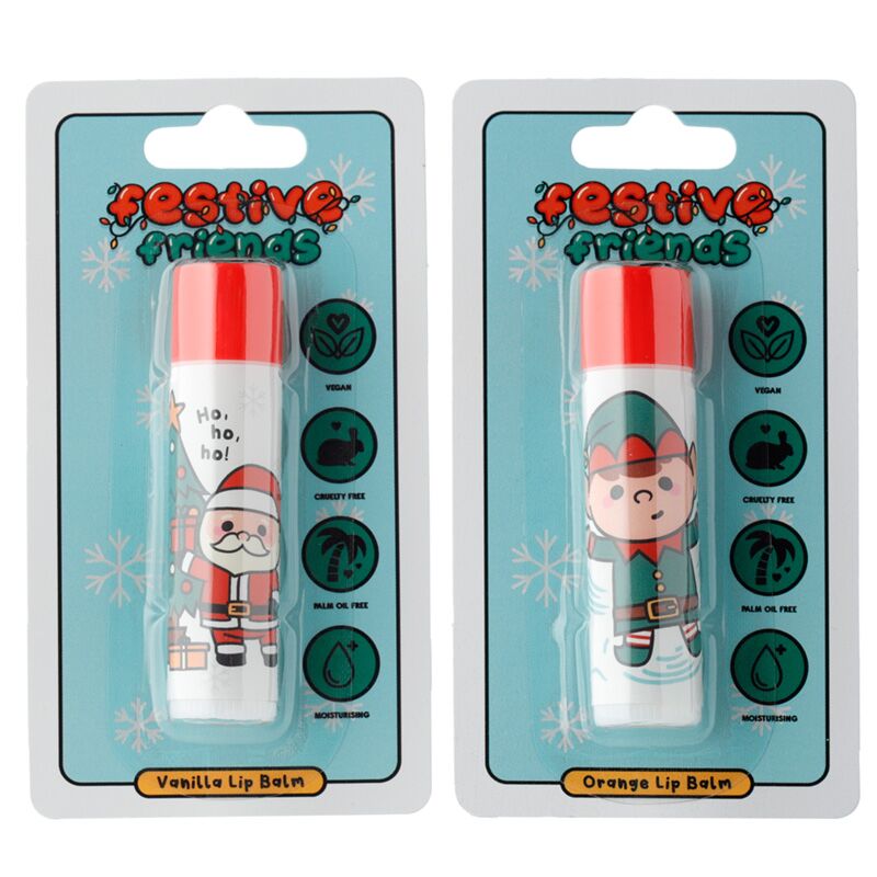 Kerstelf kerstman lipbalsem stick - sinaasappel vanille