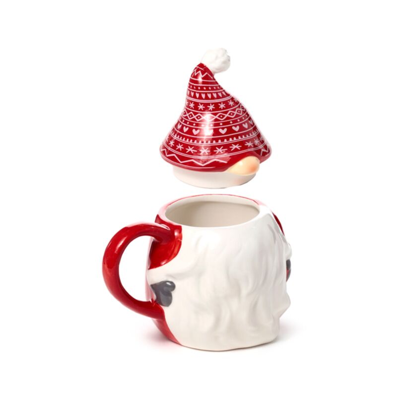 Scandi kerstmis gnoom gevormde keramiek mok
