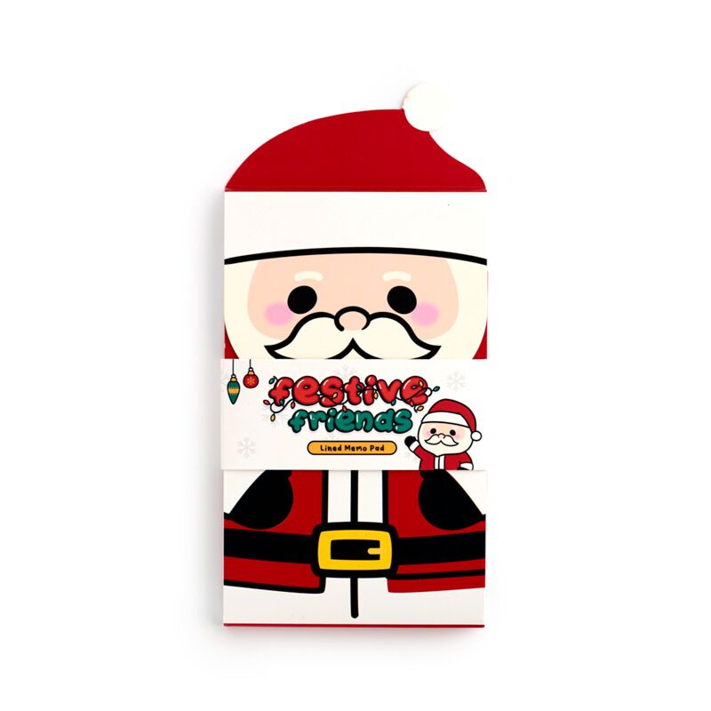 Kerstmis festive friends kerstman flip open memoblok