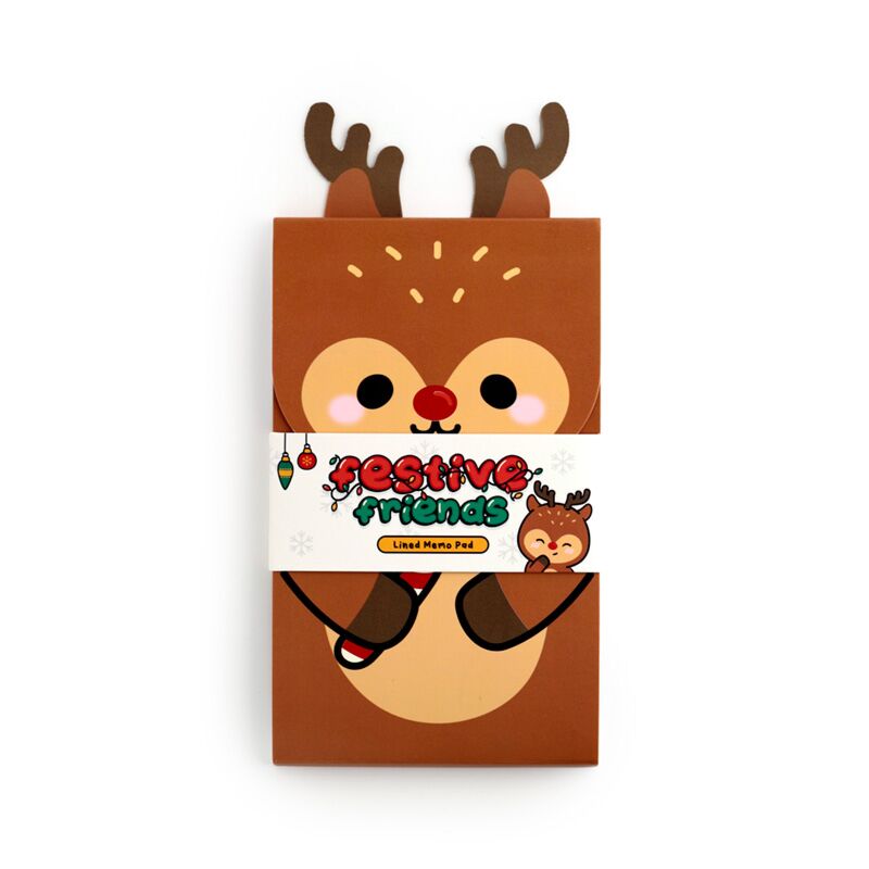 Kerstmis festive friends rudolph flip open memoblok