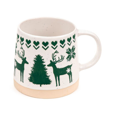 Groen rendier tapse stoneware mok