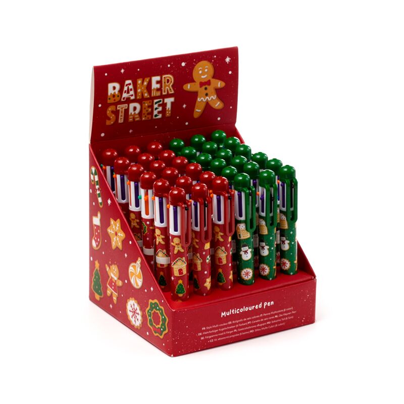 Kerstmis baker street meerkleurige pen (6 kleuren)