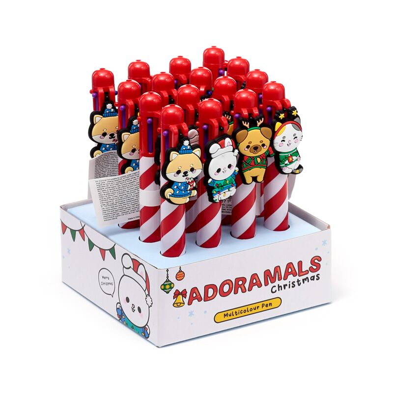 Kerstmis adoramals meerkleurige pen (6 kleuren)
