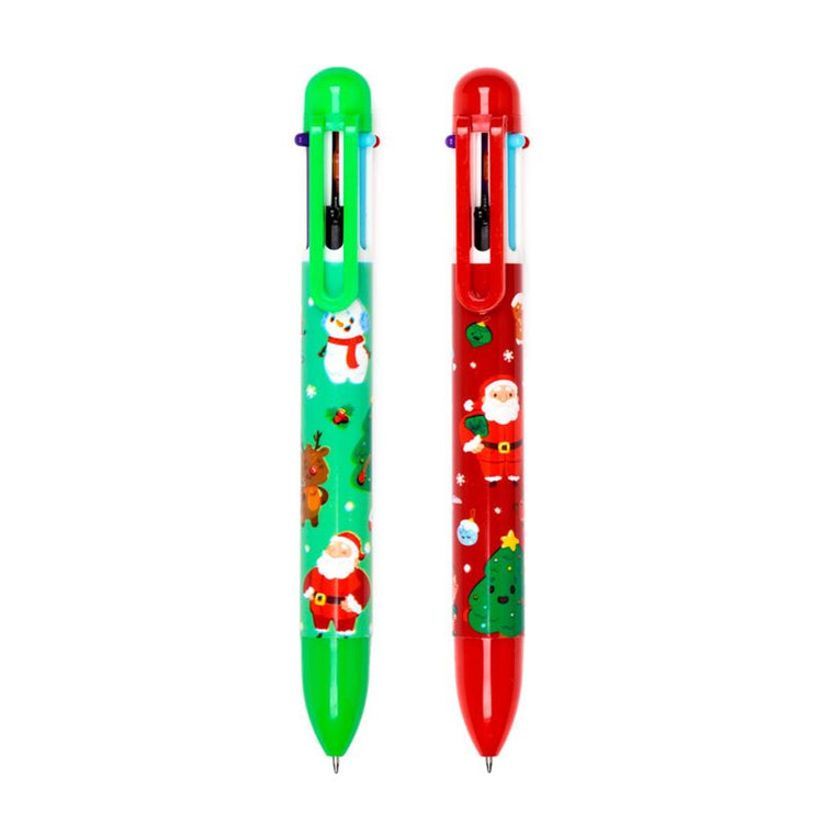 Jingle kerstmis meerkleurige pen (6 kleuren)