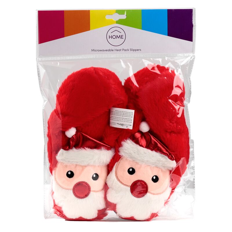 Kerstman magnetron heatpack sloffen (unisex one size)