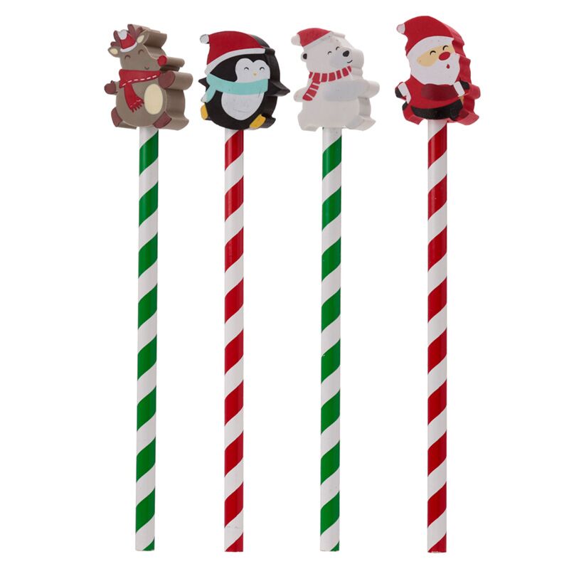 Kerstfiguurtjes - gum potlood